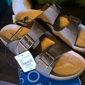Arizona Brown Sandals with Buckle